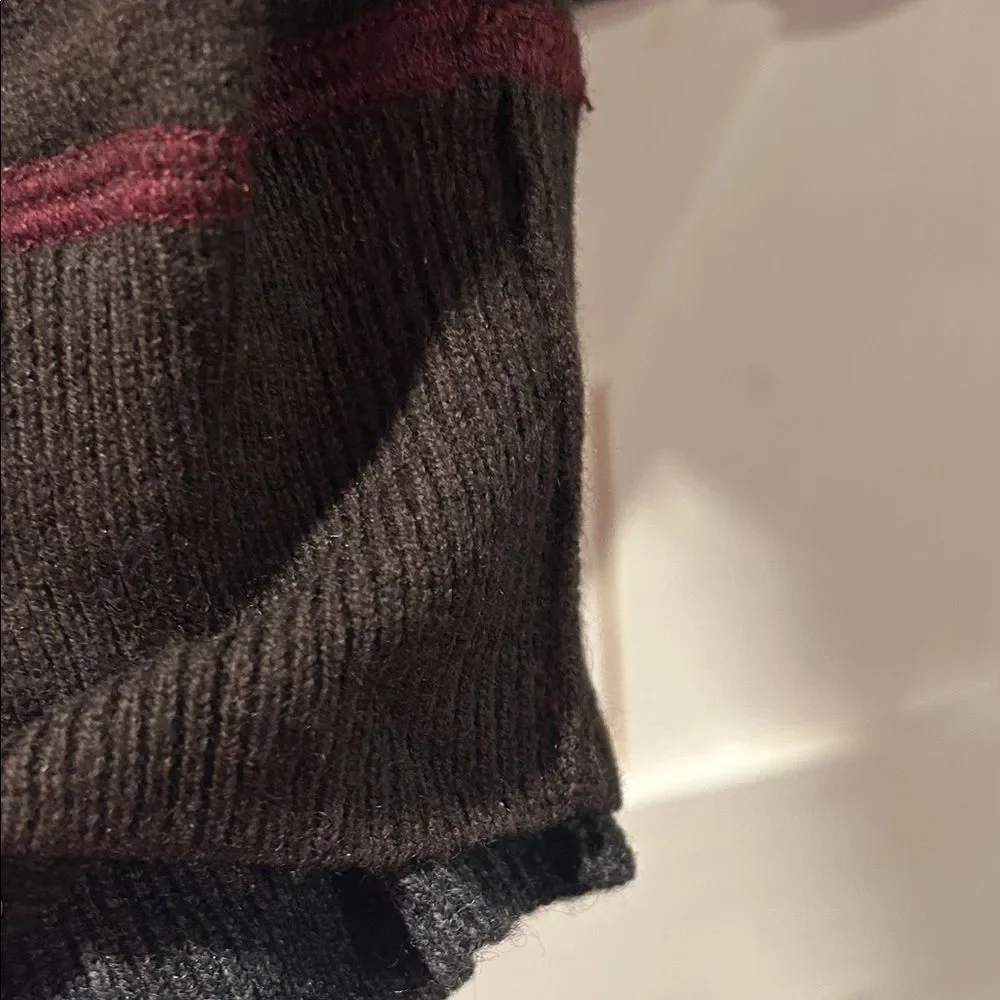 Banana Republic Lambswool Cashmere Brown Gray Crewneck Sweater Size Large